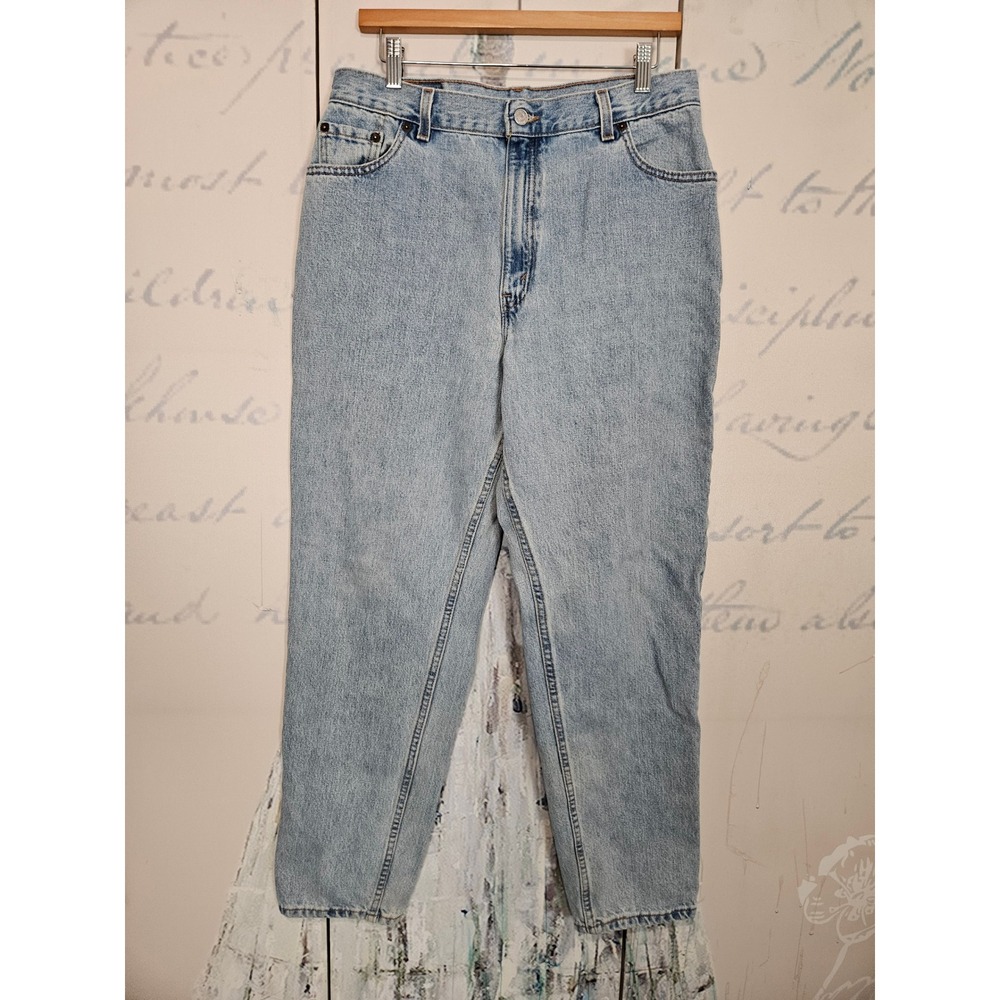 Levi's 550 Relaxed Fit Tapered Leg Jeans 16 Light Wash High Rise Vintage 90s USA